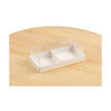 Коробка під десерти з ПЕТ кришкою 125*60*40, біла (50 шт)